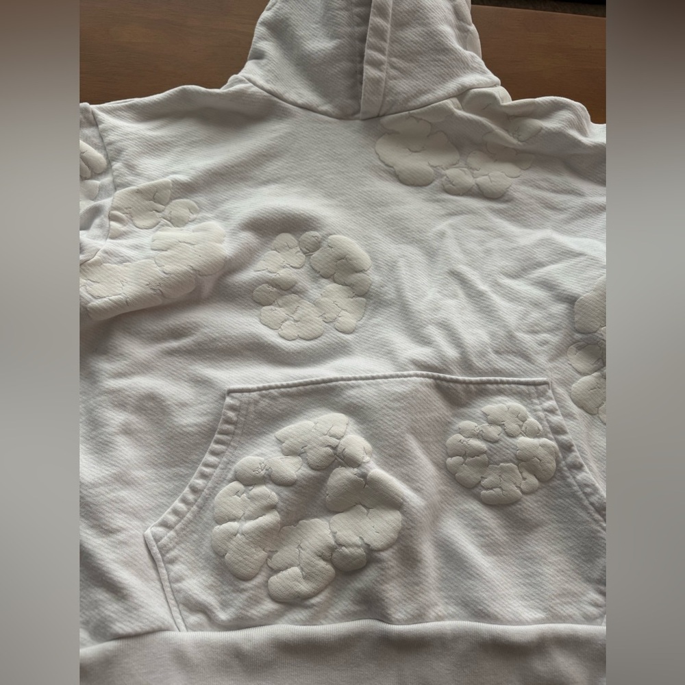 AUTHENTIC Denim Tears white on white hoodie Medium - Picture 2 of 8